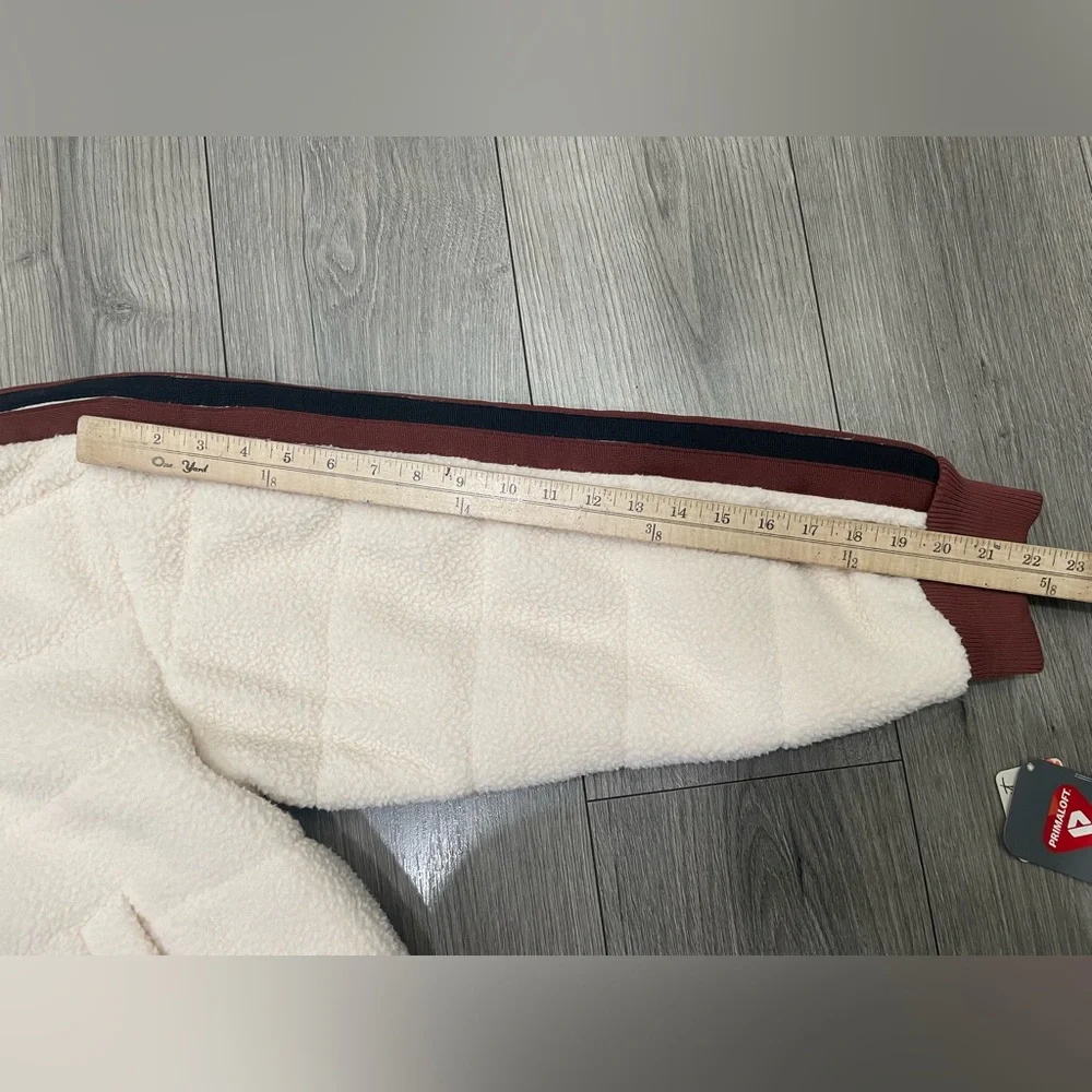 Free People FP Movement Fleecy Sherpa Scrunchy Pippa Jacket Cream Brown Medium‎ - Picture 5 of 12